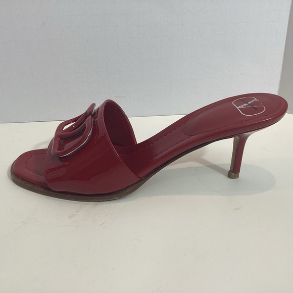 VALENTINO GARAVANI VLOGO PATENT LEATHER SANDALS 37.5